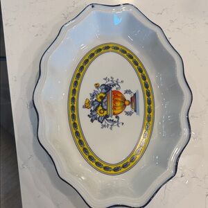 Decorative Oval Serving Dish with Floral Design